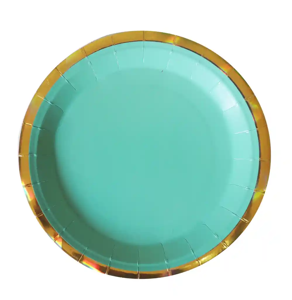 Platos 9 " Biodegradables X 8 Uds Para Fiesta Edición De Lujo Azul Marino