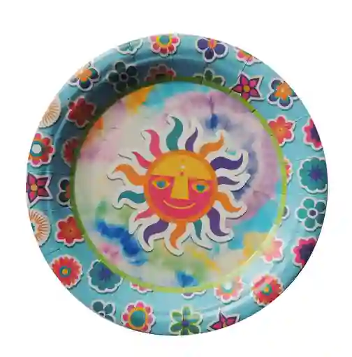 Platos 7 Pulgadas Biodegradables X 8 Unds Fiesta Festival Coachela