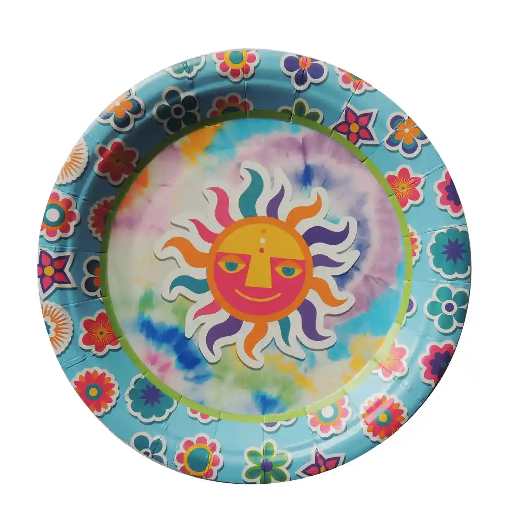 Platos 7 Pulgadas Biodegradables X 8 Unds Fiesta Festival Coachela