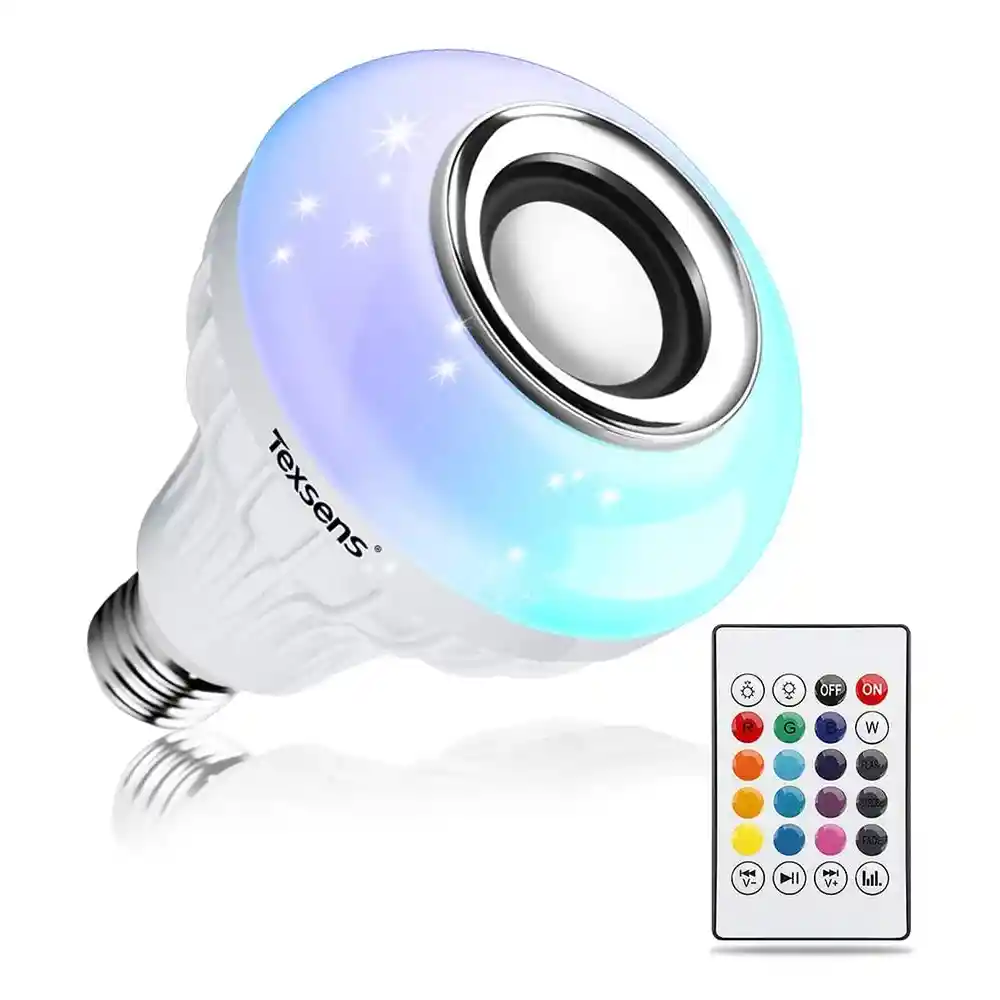 Bombillo Bluetooth Con Altavoz Luz Led Rgb + Control Remoto