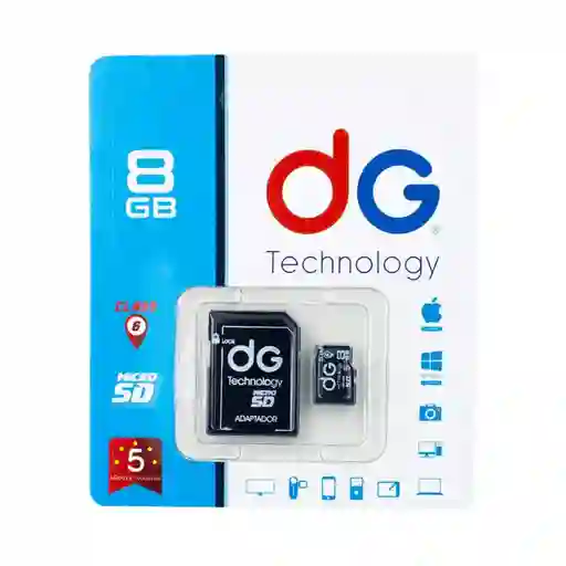 Memoria Micro Sd Dg Original 8 Gb Clase 10 + Adaptador Tf