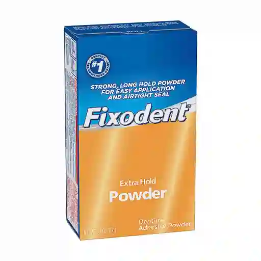 FIXODENT Polvo Adhesivo Para Dentaduras Postizas Extra Hold Powder 2.7 Oz (76G)