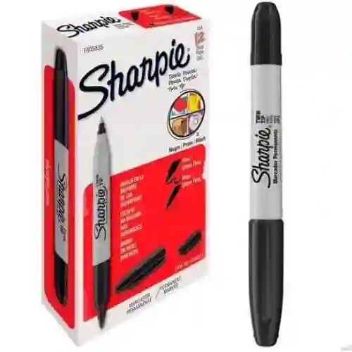 Sharpie Marcadordoble Punta Negro Unidad