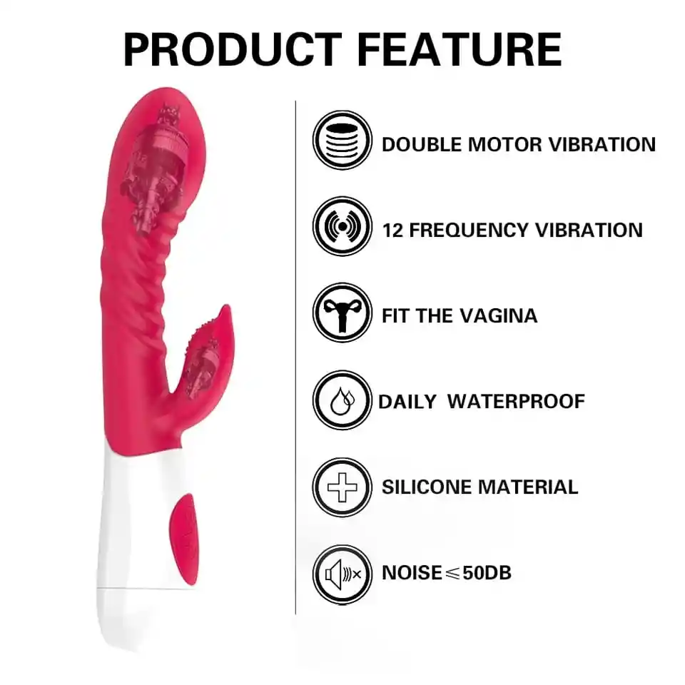 Vibrador Consolador Doble Estimulacion Punto G Bass Recargable