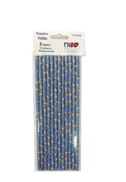 Nico Pitillos De Papel Biodegradables X 12 Unds Fiesta