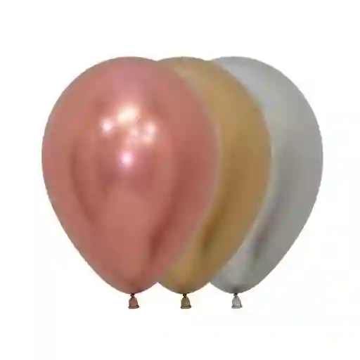 Paquete De Bombas / Globos Surtidos Cromado X 12 Und