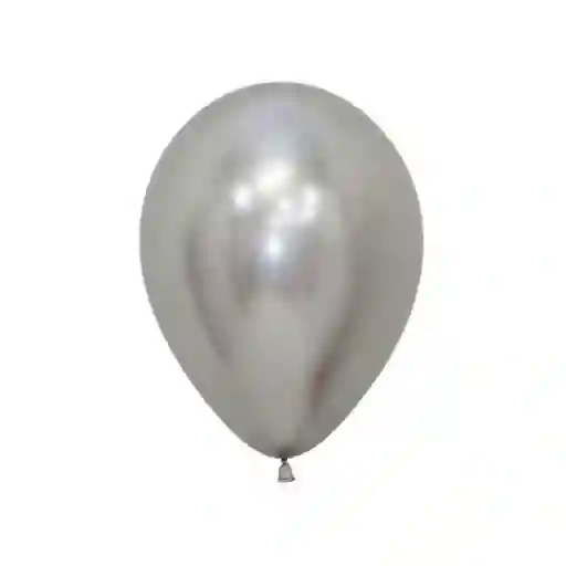 Paquete De Bombas / Globos Plateado Cromado X 12 Und