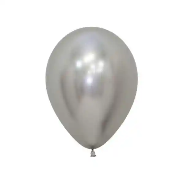 Paquete De Bombas / Globos Plateado Cromado X 12 Und