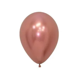 Paquete De Bombas / Globos Oro Rosa Cromado X 12 Und