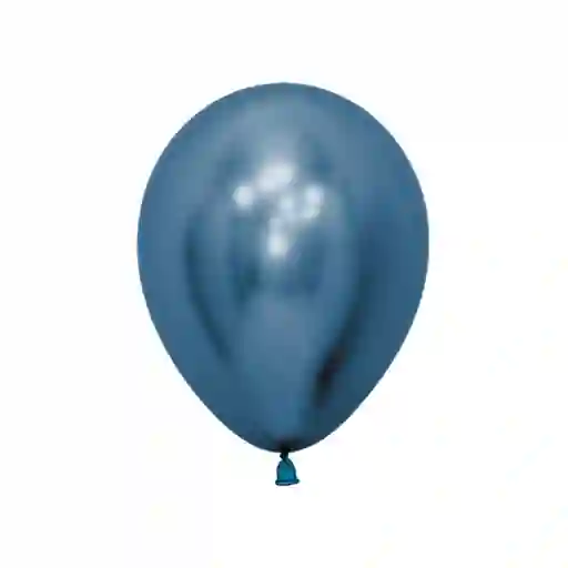 Paquete De Bombas / Globos Azul Cromado X 12 Und