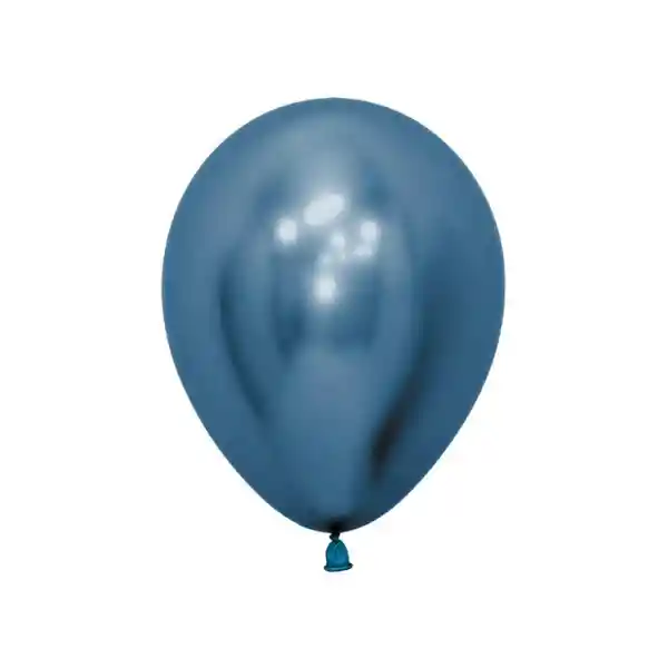 Paquete De Bombas / Globos Azul Cromado X 12 Und