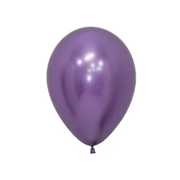 Paquete De Bombas / Globos Morado Cromado X 12 Und