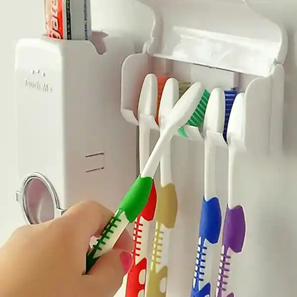 Dispensador De Crema Dental Automático Cepillo De Dientes Dosificador Baño Pared