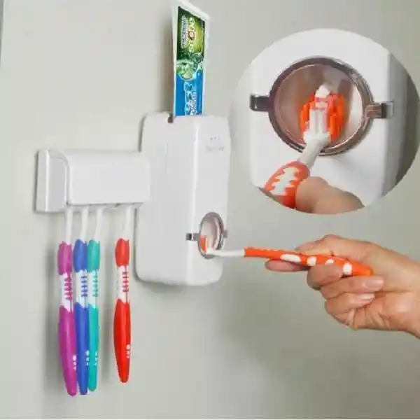 Dispensador De Crema Dental Automático Cepillo De Dientes Dosificador Baño Pared