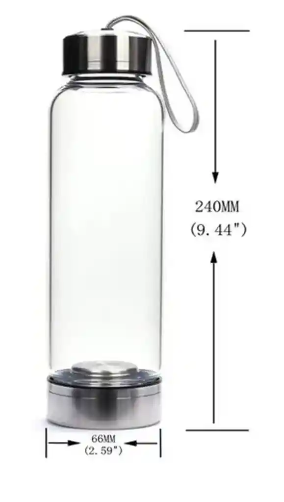Termo Botella De Agua Con Cristales De Cuarzo + Estuche