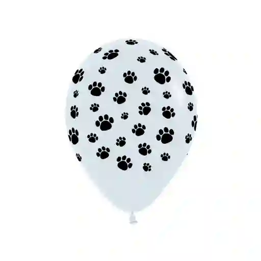 Paquete De Bombas / Globos Huellas Mascotas Estampado X 12 Und