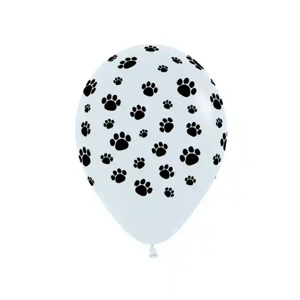 Paquete De Bombas / Globos Huellas Mascotas Estampado X 12 Und