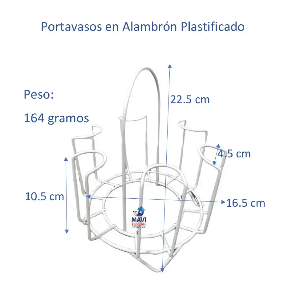 Escurridor De Vasos / Portavasos Plastificado 6 Puestos