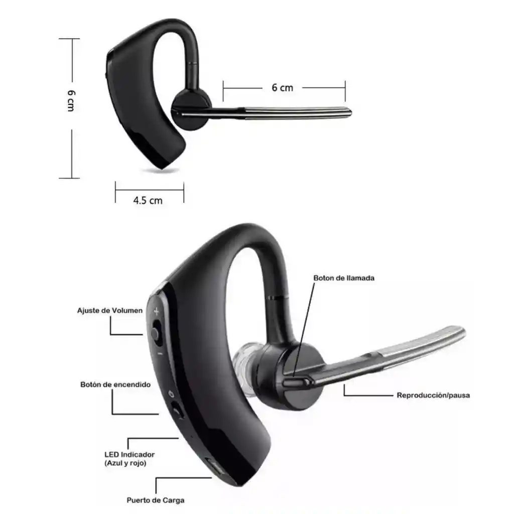 Auricular Micrófono Bluetooth Clases Virtuales Teletrabajo