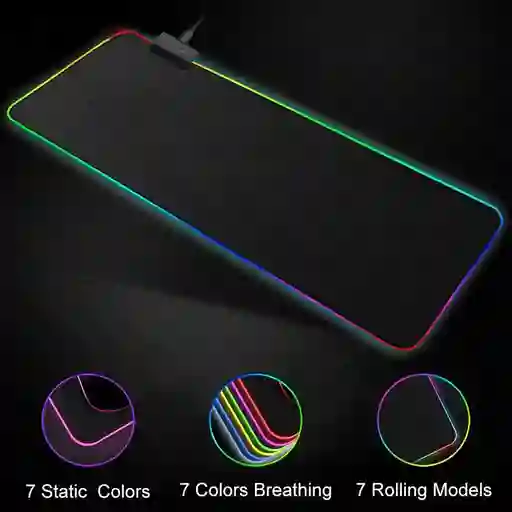 Rgb Mouse Pad Gamer Con Luces Ledextra Grande 80x30 Cm