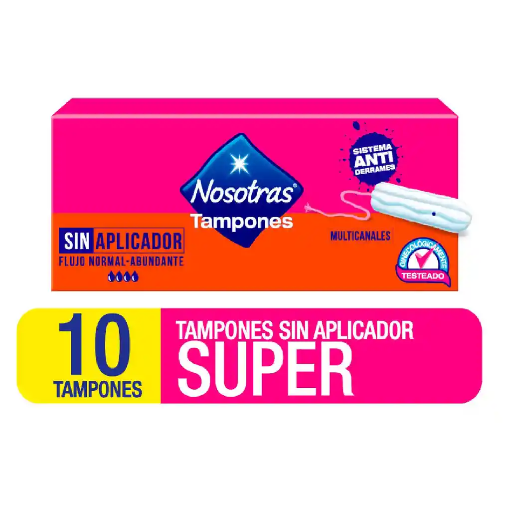 Nosotras Tampones Super Sin Aplicador * 10 Unidades