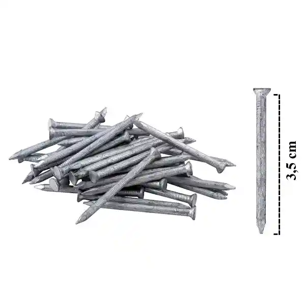 Puntillas De Acero X 30 Clavos Estriado Aluminizados Gruesos Largo 3.5cm