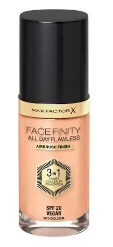 Max Factor Base Líquida Facefinity Golden Producto Vegano 30ml