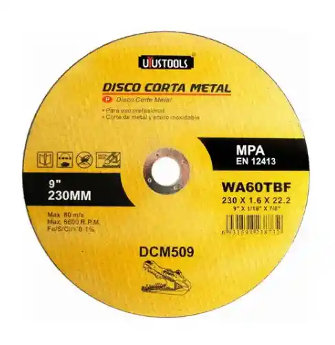 Disco Corte Metal 9 Pulgadas Set 50 Unidades Uyustools