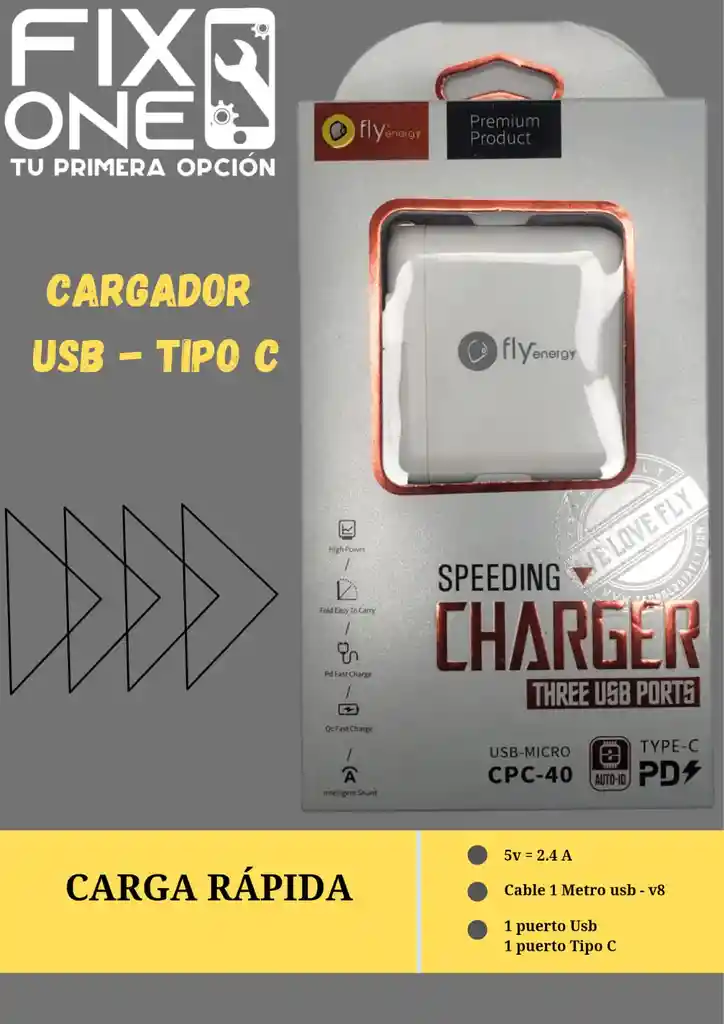 Cargador Fly Dual Usb