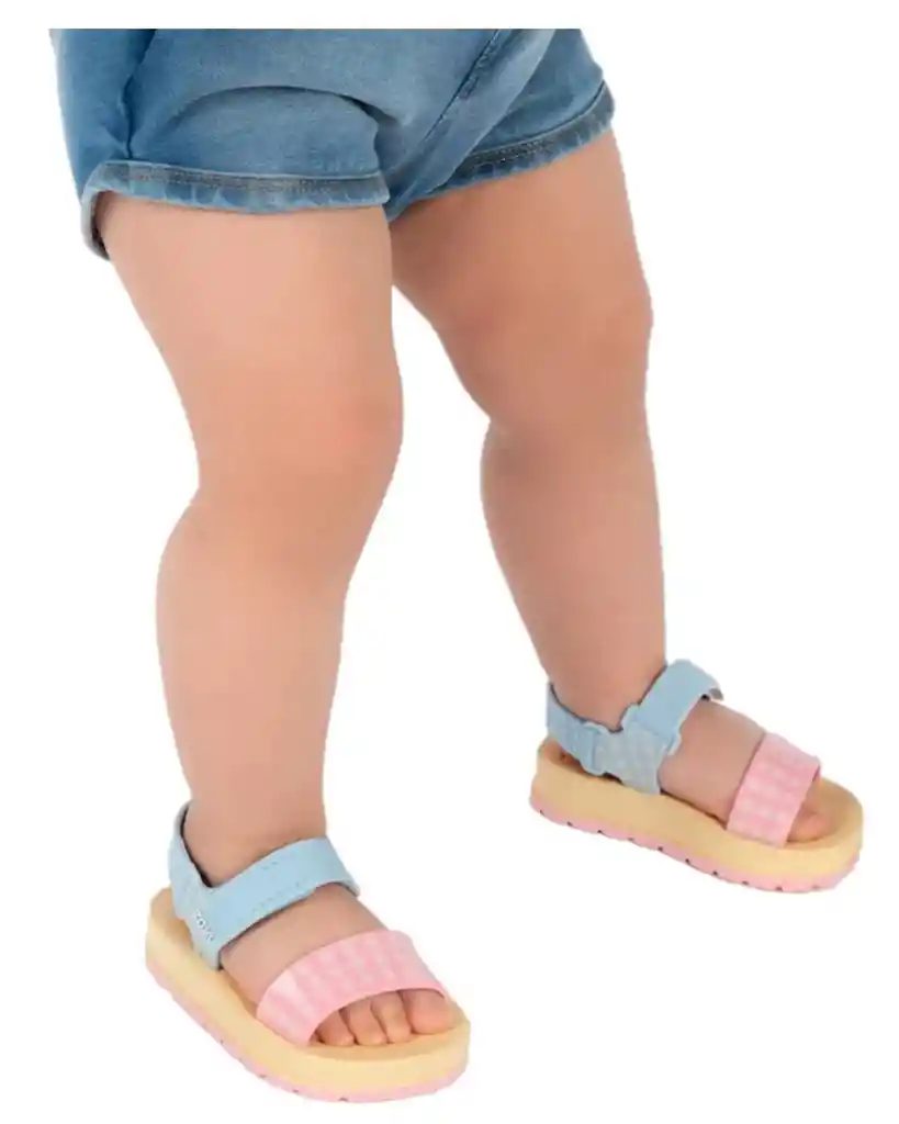 Sandalia Chanclas Calzado Bebe Infantil Plataformas De Lujo Ref. Zazynina Rosa Azul Amarillo Talla 22