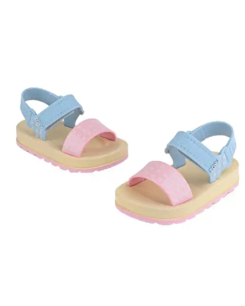 Sandalia Chanclas Calzado Bebe Infantil Plataformas De Lujo Ref. Zazynina Rosa Azul Amarillo Talla 22