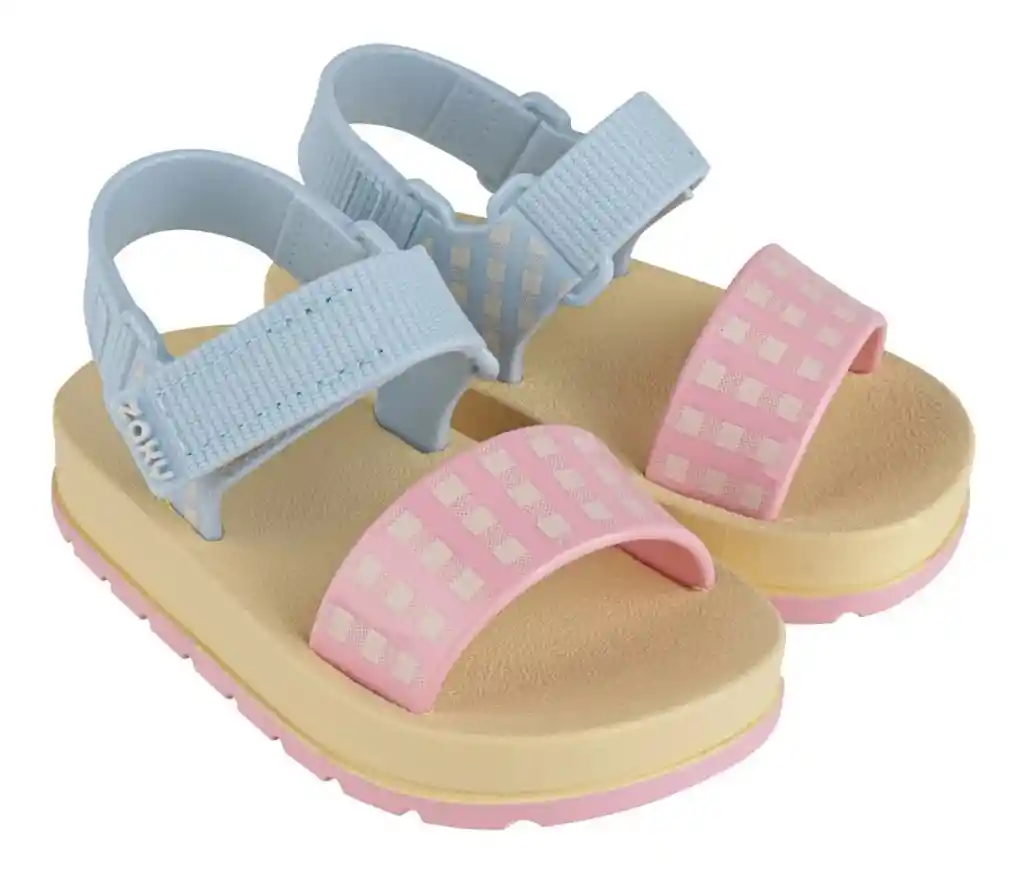 Sandalia Chanclas Calzado Bebe Infantil Plataformas De Lujo Ref. Zazynina Rosa Azul Amarillo Talla 22