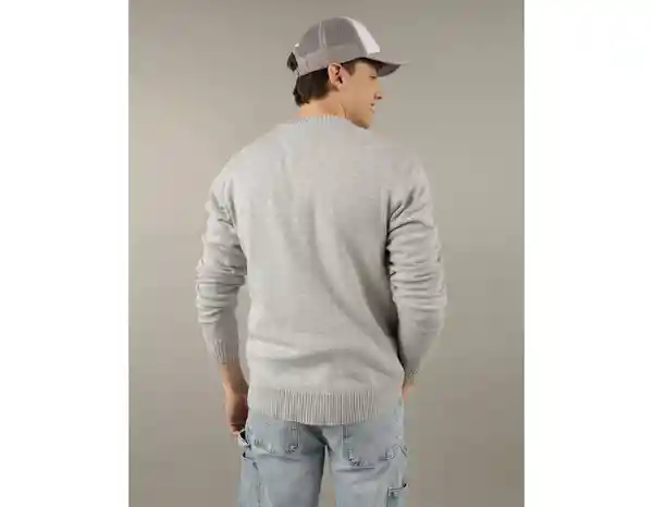 Suéter Tejido Hombre Gris Talla Small American Eagle