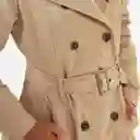 Chaqueta Tipo Gabardina Manga Larga Cuello Café Talla M 719605