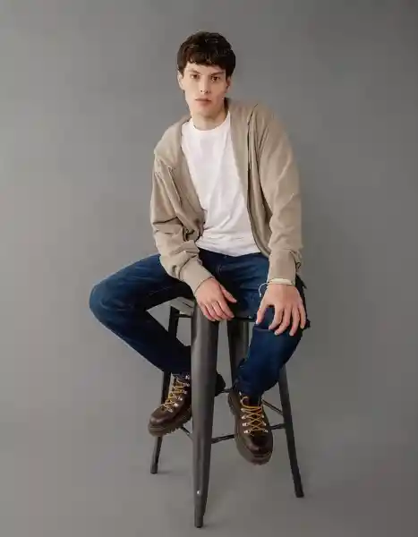 Buzo Hombre Gris Talla LARGE 2717024 American Eagle