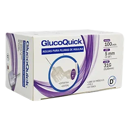 Glucoquick Agujas Para Pluma De Insulina Largo 5mm (3/16") , Calibre 31g (0,25mm).