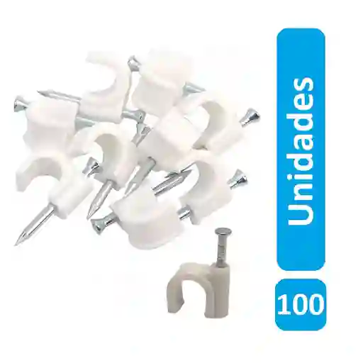 Grapas Con Puntillas Abrazaderas Cable Duplex Coaxial 6mm Organizador Guardaescoba