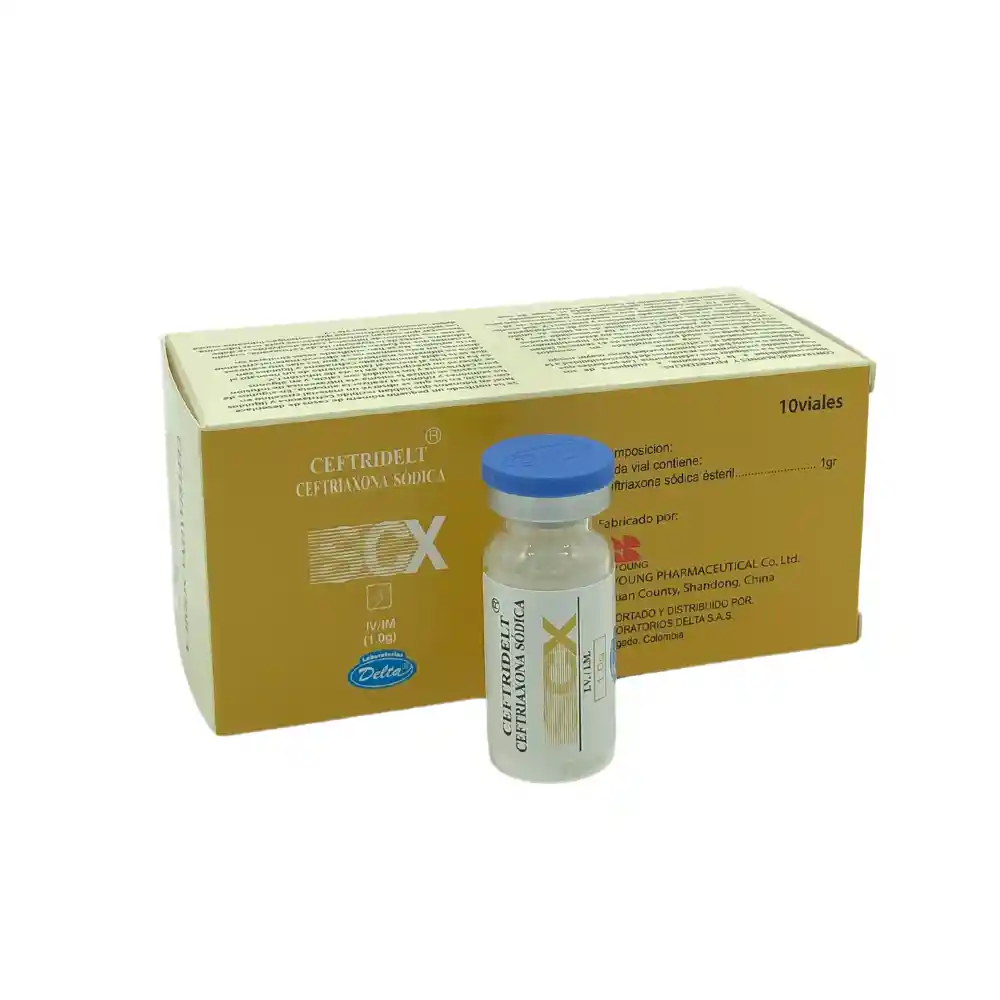 Ceftridelt( Ceftriaxona) 1g Polvo Para Inyectable X 1 Vial Delta