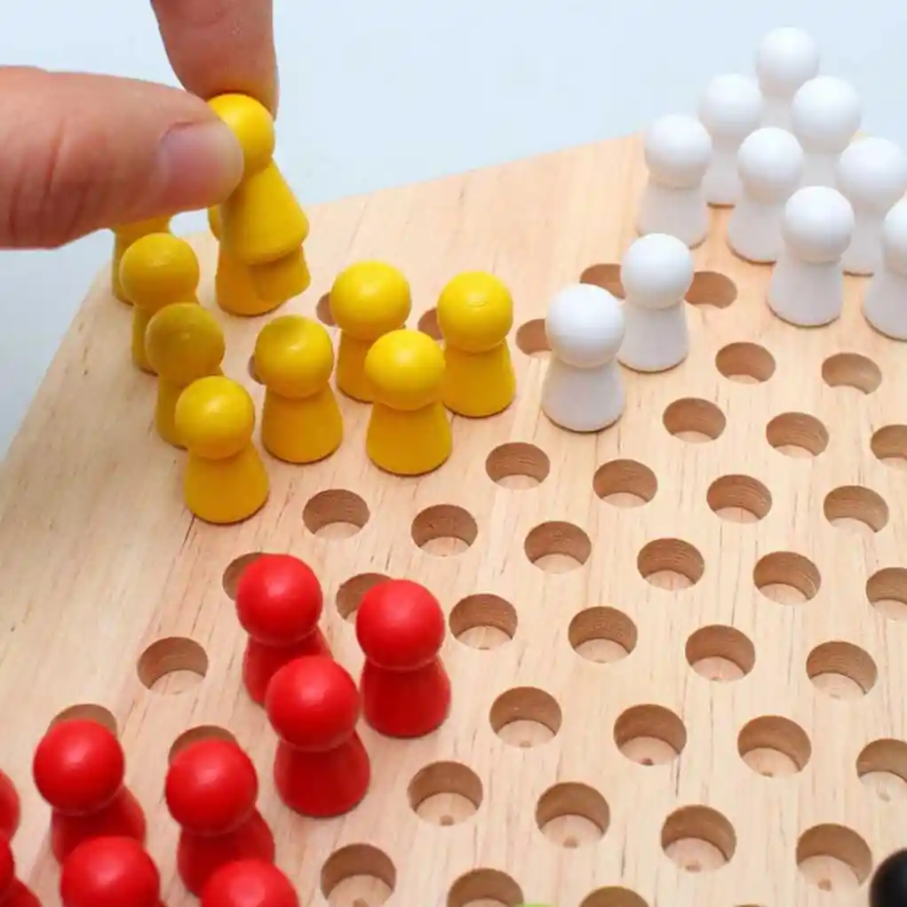 Damas Chinas Juego De Mesa Madera Estrategia Niños Adultos