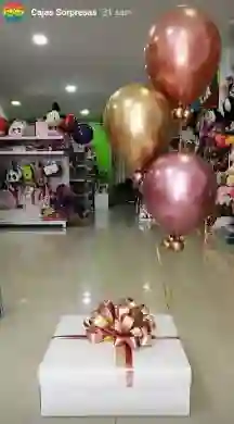 Regalo Caja Regalo Camisa Grande 36x26, Decorada Con Globos Con Helio, Regalos Tqm.