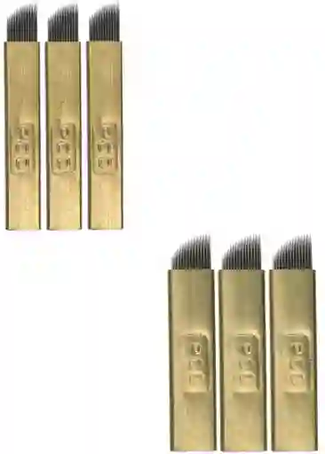 Aguja Microblading Pcd Angular Rígida 14 Pines X 10