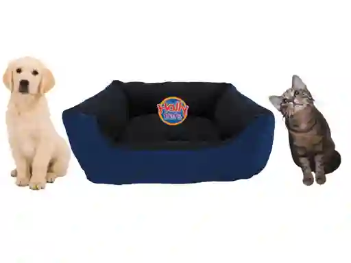 Cama Gigante Para Mascota Con Cojín Lavable Azul Oscuro