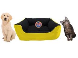 Cama Gigante Para Mascota Con Cojín Lavable Amarillo