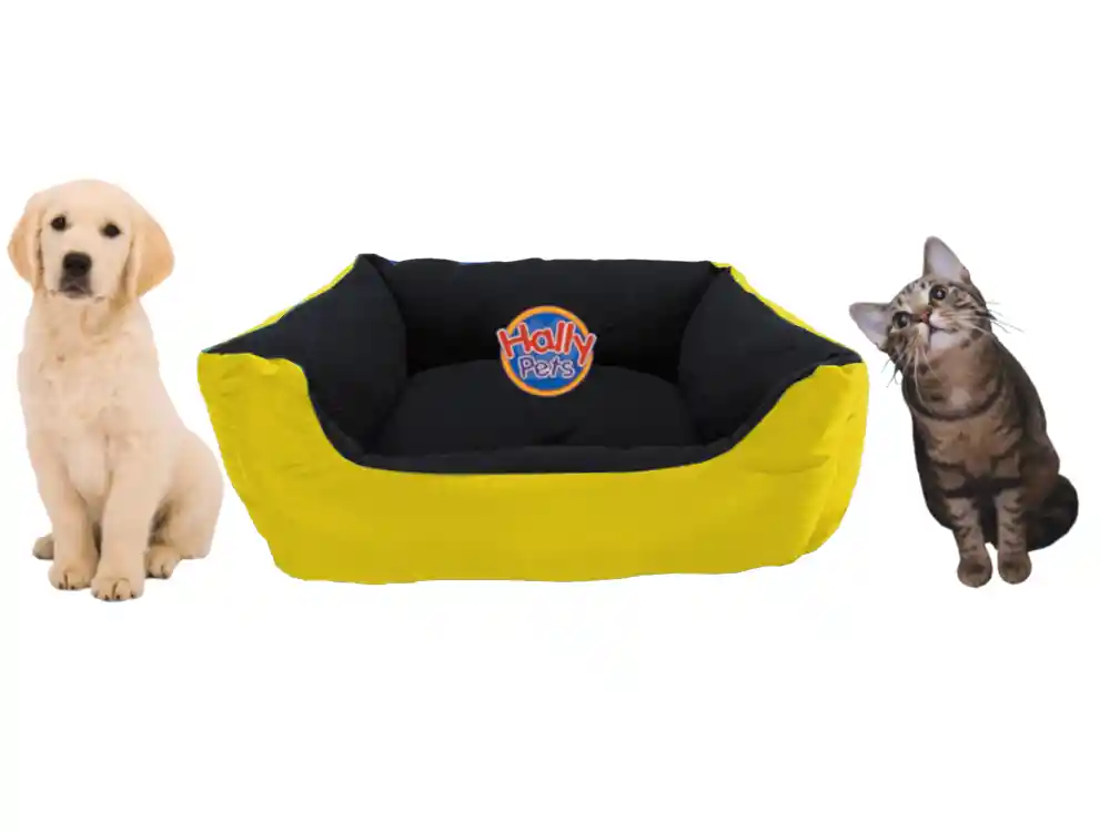 Cama Gigante Para Mascota Con Cojín Lavable Amarillo