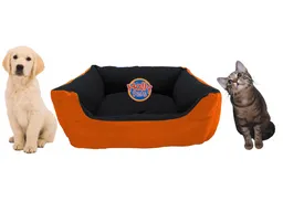 Cama Gigante Para Mascota Con Cojín Lavable Naranja