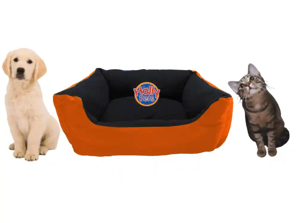 Cama Gigante Para Mascota Con Cojín Lavable Naranja