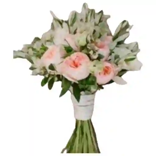 Bouquet Con 6 Rosas Rosadas Y Alstroemerias Blancas Ó Rosadas