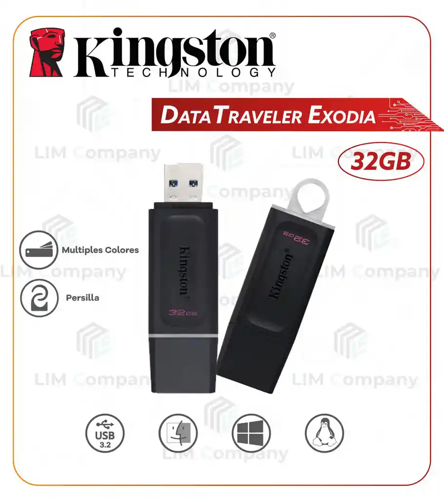 Kingston Memoria Usb 32Gbdt50 3.1/3.0/2.0 Al Por Mayor