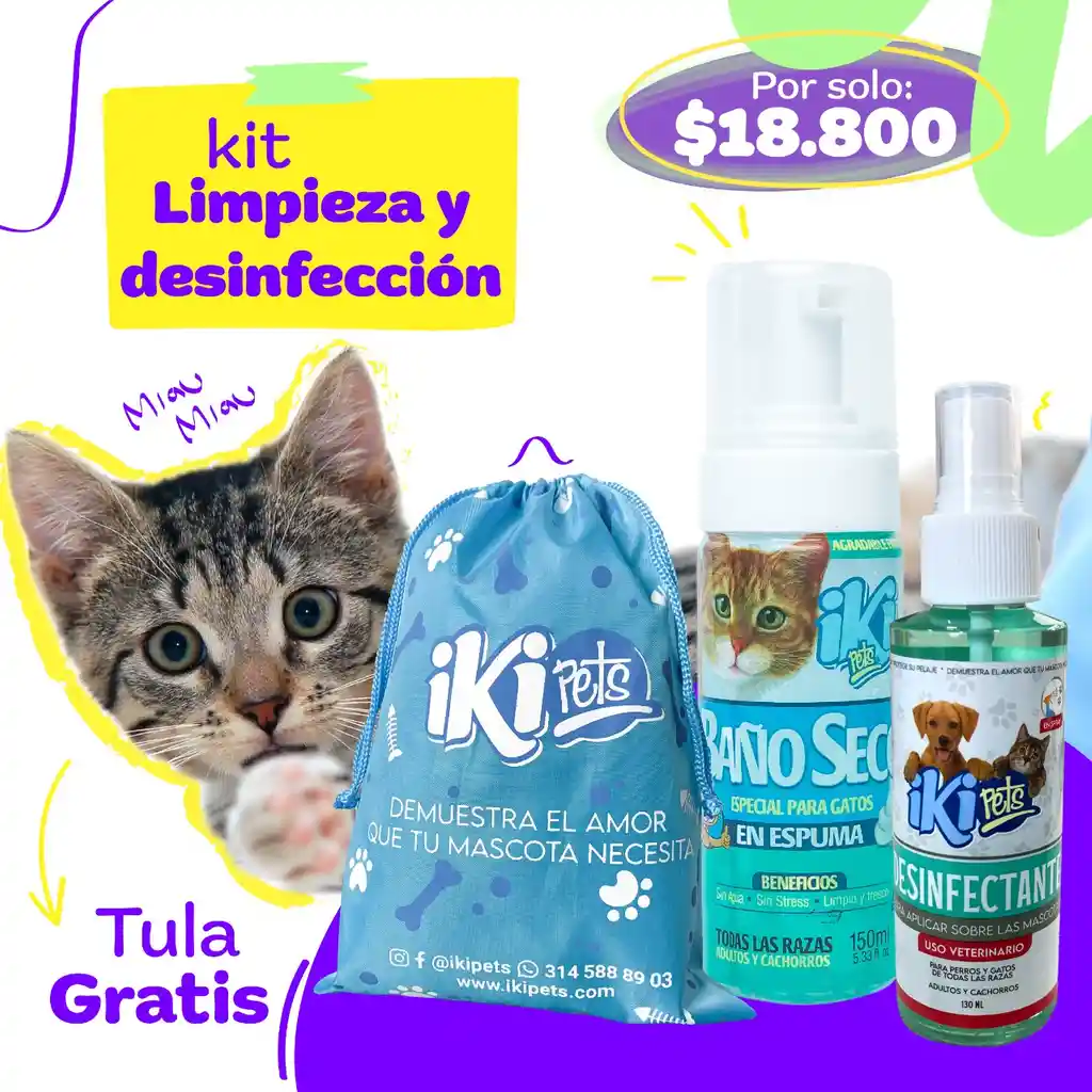 Kit Limpieza Y Desinfección Para Gato