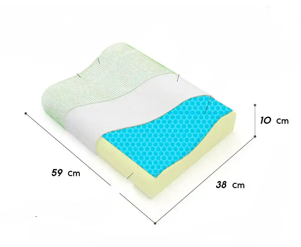 2 Almohadas Memory Gel Duo Ortopédicas Indeformables + Funda